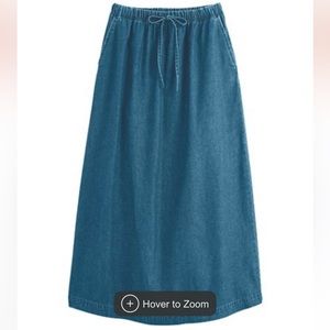Blair Drawstring Denim Skirt in Bleach Denim NWT